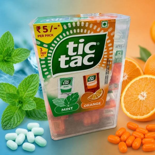 Tic Tac Mint & Orange Giant Pack 255g – 75 Mini Boxes Refreshing Mint & Citrus Mints