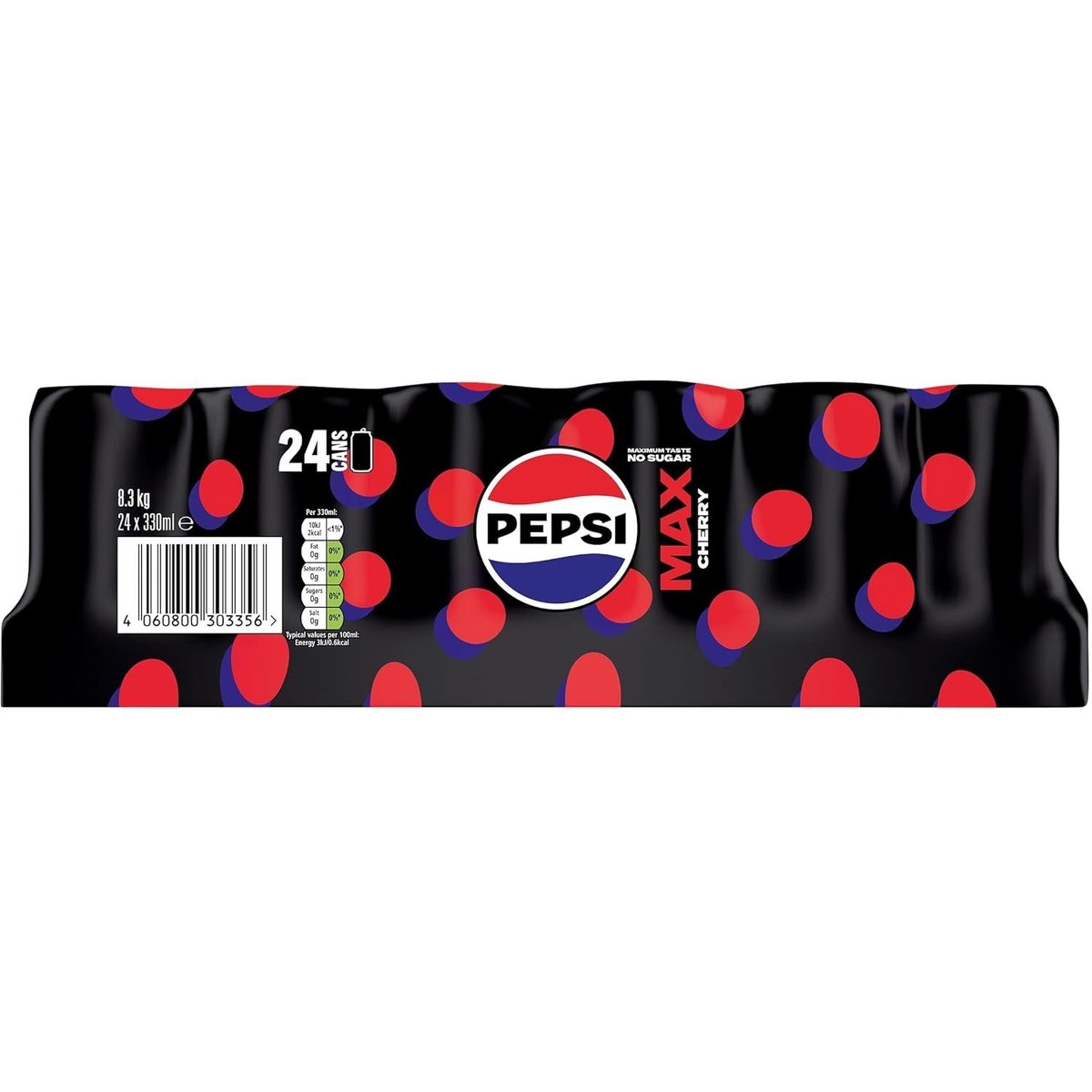 pepsi_24pack_wrap_1200x1200 Pepsi Max Cherry Sugar Free Cola 330ml 24 Pack - Image 1